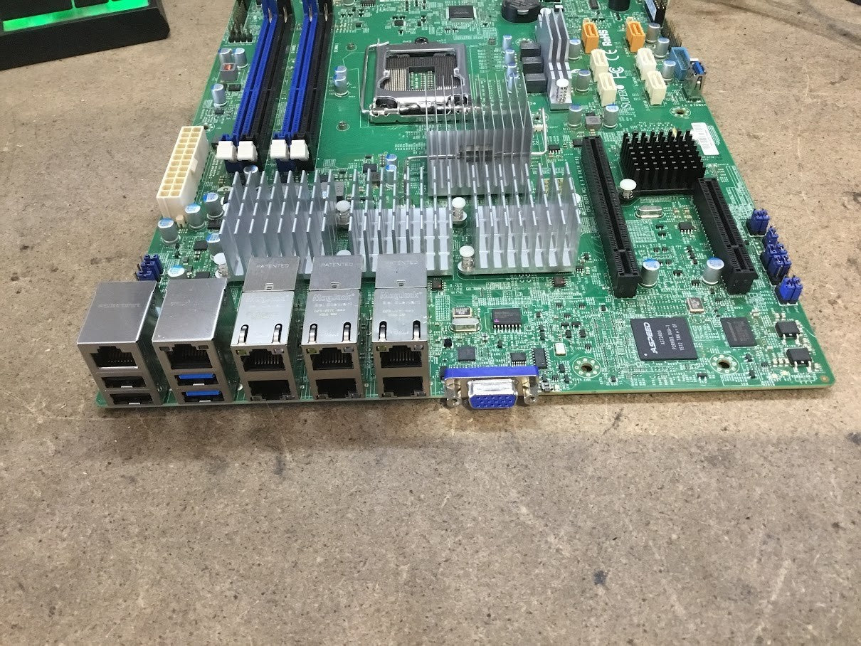 Supermicro X10SLH-N6-ST031 Motherboard mATX DDR3 Quad NIC TPM Chips + Heatsink