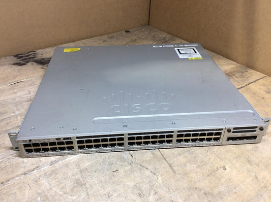 Cisco WS-C3850-48T-E 48-Port GbE Managed Switch w/C3850-NM-4-1G and Dual PSU A-