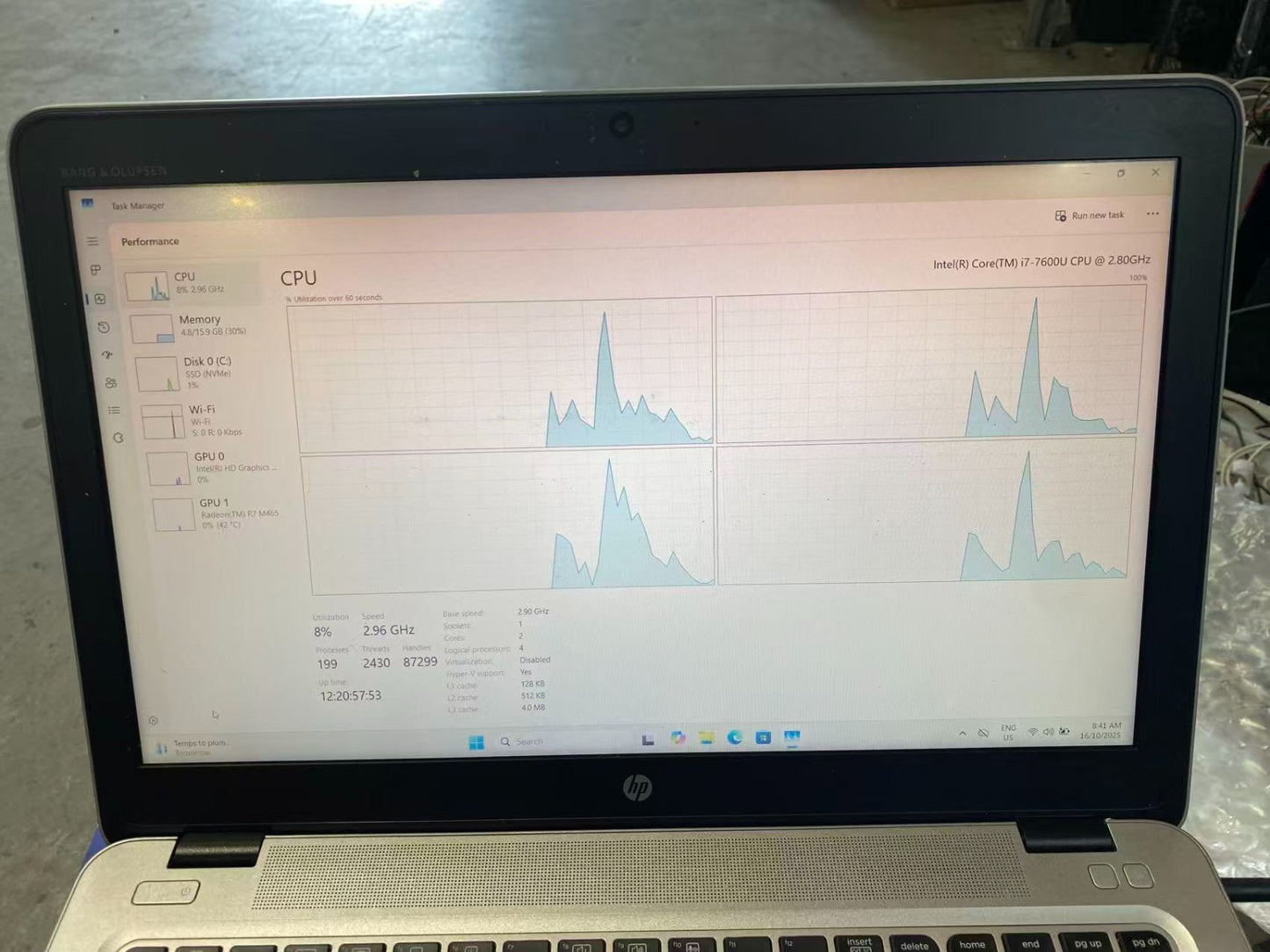 HP ProBook 850 G4 Laptop 15.6'' i7-7600U@2.80GHz 16GBRAM 512GBSSD Intel+AMD GPU