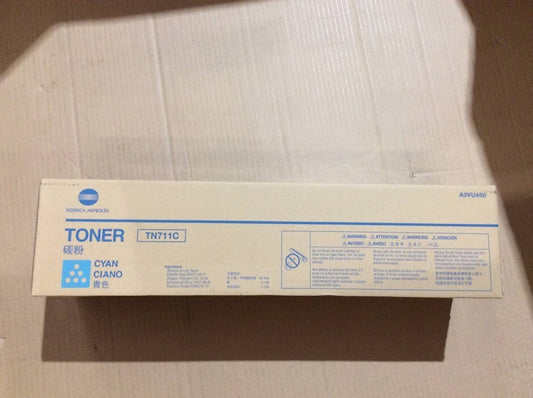 New Konica Minolta A3VU450 TN711C Cyan Toner Cartridge For Bizhub C654 C754