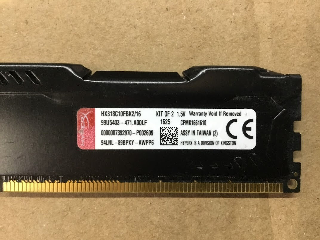 Kingston HyperX HX318C10FBK2/16 16GB (2 x 8GB) DDR3 Desktop Memory Au Seller