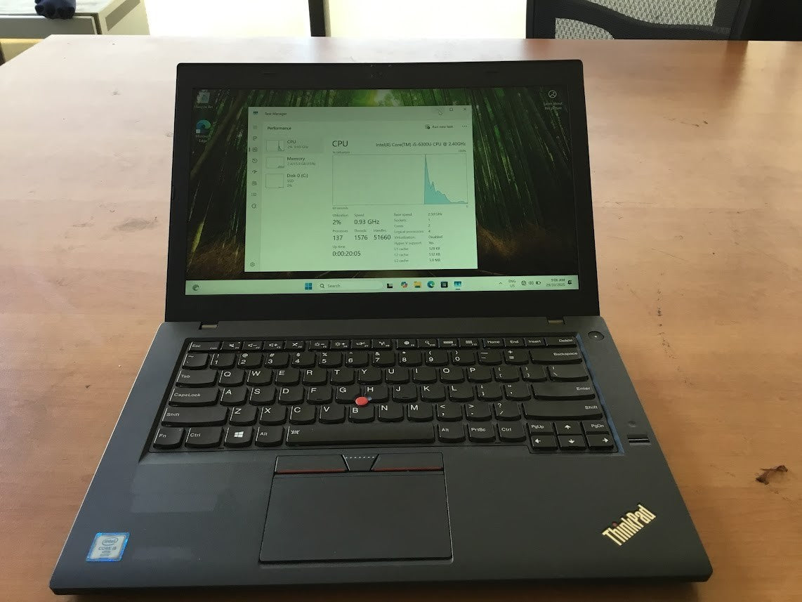 Lenovo ThinkPad T460 Laptop 14" i5-6300U 16GBRAM 256GBSSD Mini-DP HDMI Black B
