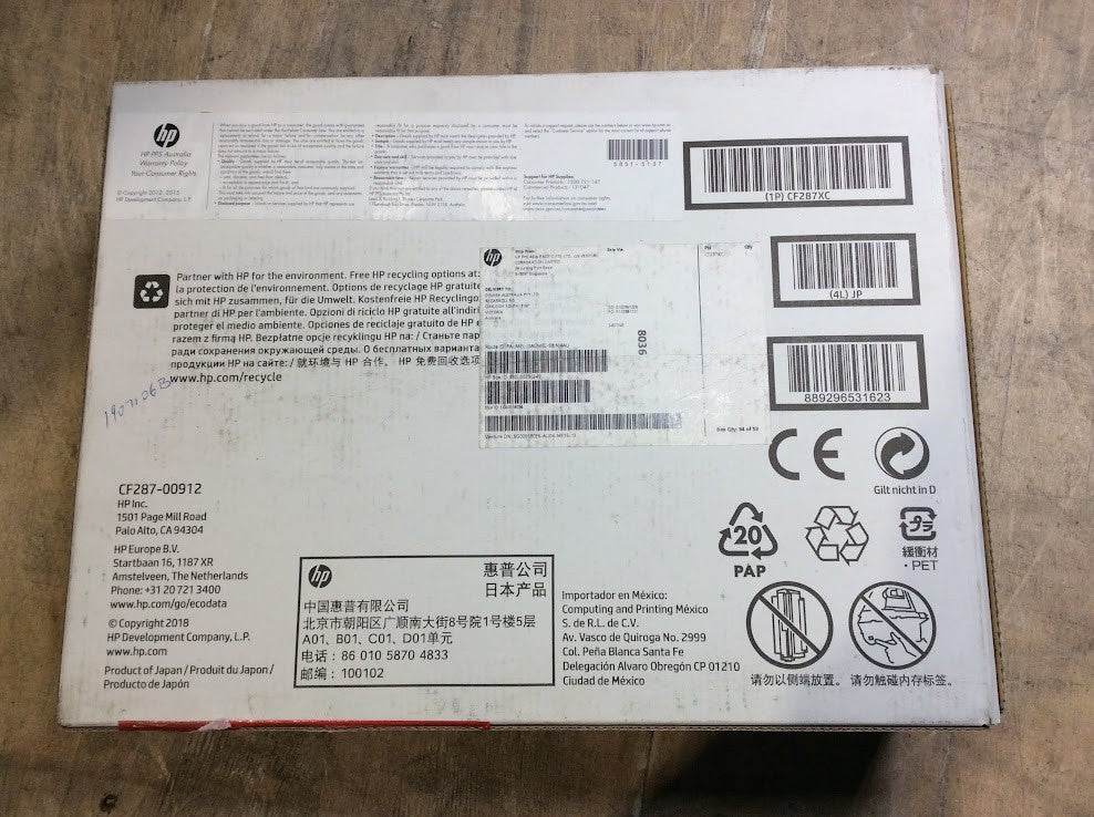 New HP LaserJet CF287XC Black Toner Cartridge for HP M506/MFP M527/Pro M501