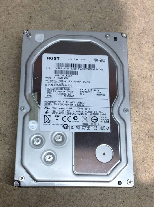 HGST 2TBHDD SATA HDS723020ALA640 3.5" Hard Disk Drive 64MB Silver Au Seller
