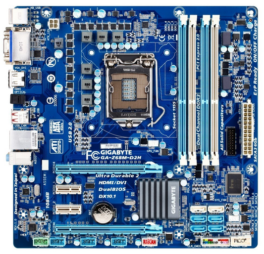 GIGABYTE GA-Z68M-D2H Motherboard micro ATX DDR3 LGA 1155 HDMI DVI VGA Intel Z68