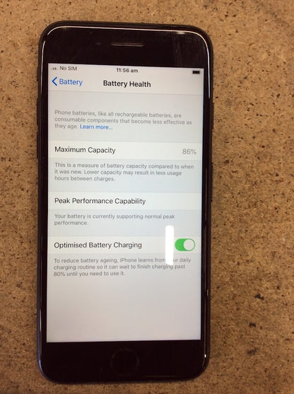 Apple A1778 iPhone 7 Phone 4.7" 32 GB Wi-Fi Bluetooth Touch Black Tested A-