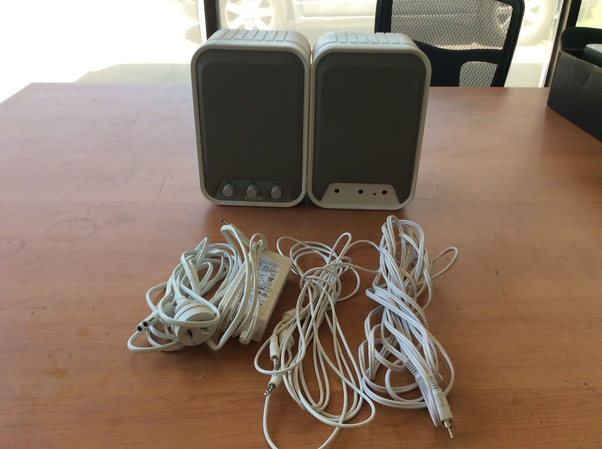 Epson ELPSP02 Active Speaker System + With Power Cable - White [AU Seller]