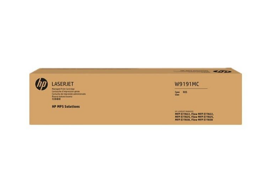 New HP LaserJet W9191MC Cyan Managed Toner Container For E77822/E77825/E77830