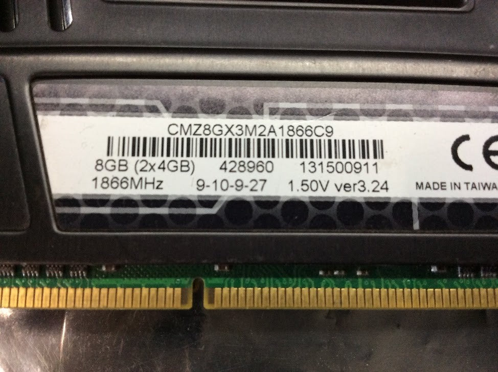 Corsair Vengeance CMZ8GX3M2A1866C9 DDR3 1866MHz Desktop Memory KIT OF 2 [AU]