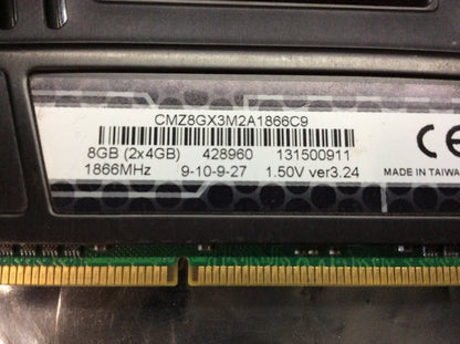 Corsair Vengeance CMZ8GX3M2A1866C9 DDR3 1866MHz Desktop Memory KIT OF 2 [AU]