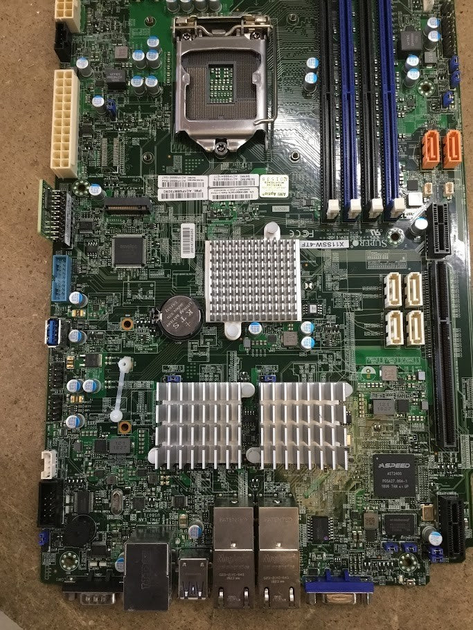 Supermicro X11SSW-4TF Motherboard LGA 1151 DDR4 Quad NIC M2 TPM Chips + Heatsink