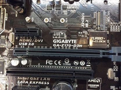 GIGABYTE GA-Z170-D3H Motherboard ATX LGA 1151 HDMI DVI VGA USB-C Intel Z170 [AU]