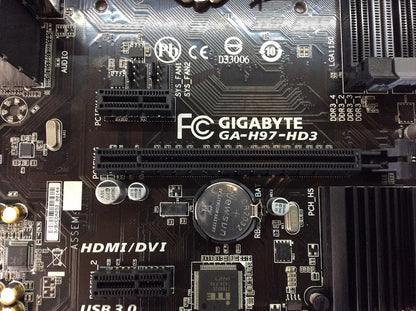 GIGABYTE GA-H97-HD3 Motherboard ATX LGA 1150 HDMI VGA DVI Intel H97 [AU Seller]