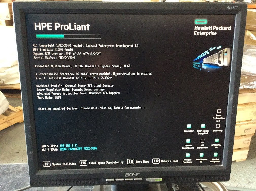 [AU]HP ProLiant ML350 G10 Tower Server 1x Xeon Gold 5281 8GB RAID+2x 800w PSU A-