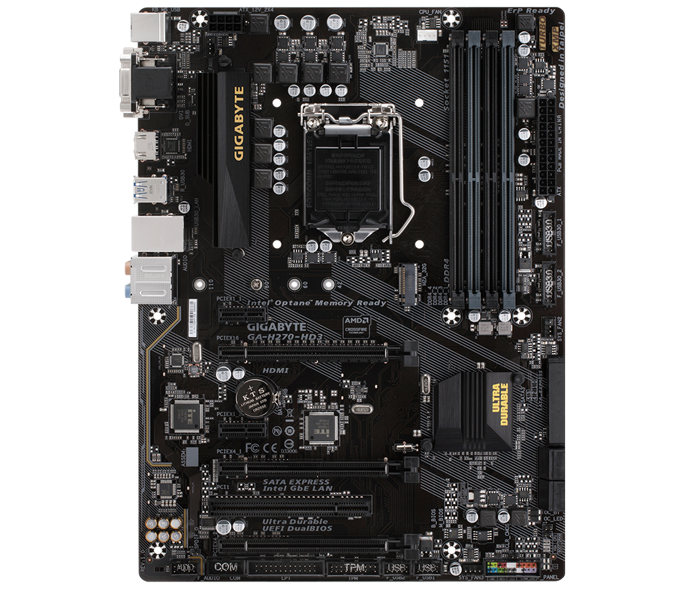 GIGABYTE GA-H270-HD3 Motherboard DDR4 ATX LGA 1151 VGA HDMI DVI Intel H270 [AU]
