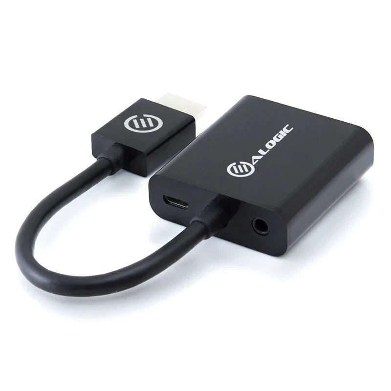 Brand New ALOGIC HDMI to VGA Adapter w/ 3.5MM Audio & USB Power Black  Au Seller