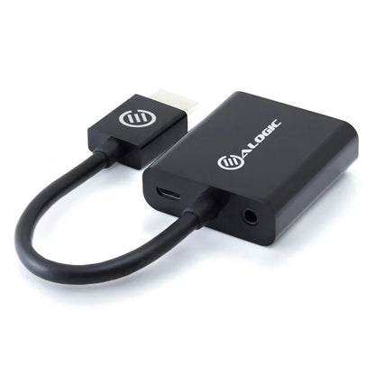 Brand New ALOGIC HDMI to VGA Adapter w/ 3.5MM Audio & USB Power Black  Au Seller