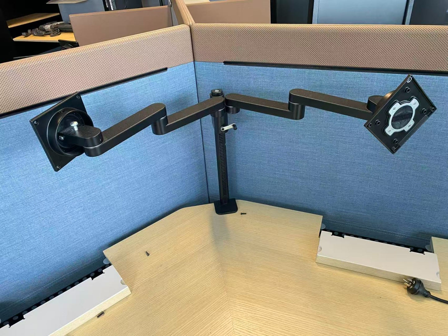 Dual Monitor Stand Adjustable Desk Mount Arm 90cm Extension for LED LCD Screens