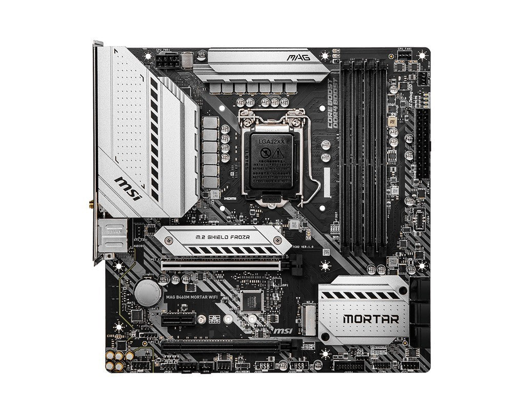 MSI MAG B460M MORTAR WIFI Motherboard microATX LGA 1200 DP HDMI USB-C Intel B460