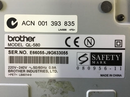 Brother QL-580N Professional Series Label Printer with Power Cord + USB Cord