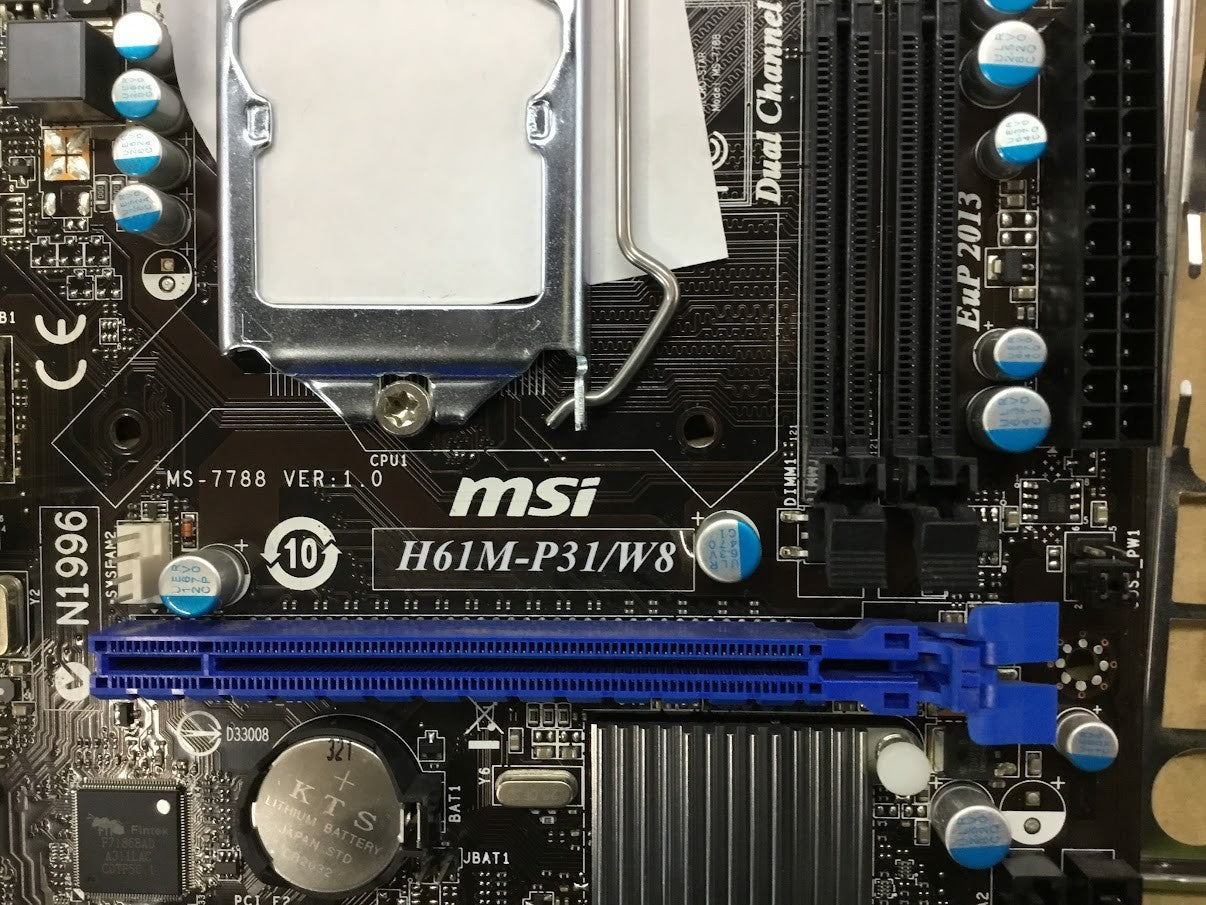 MSI H61M-P31/W8 Motherboard mATX LGA 1155 DDR3 VGA DVI Intel H61 Black Au Seller