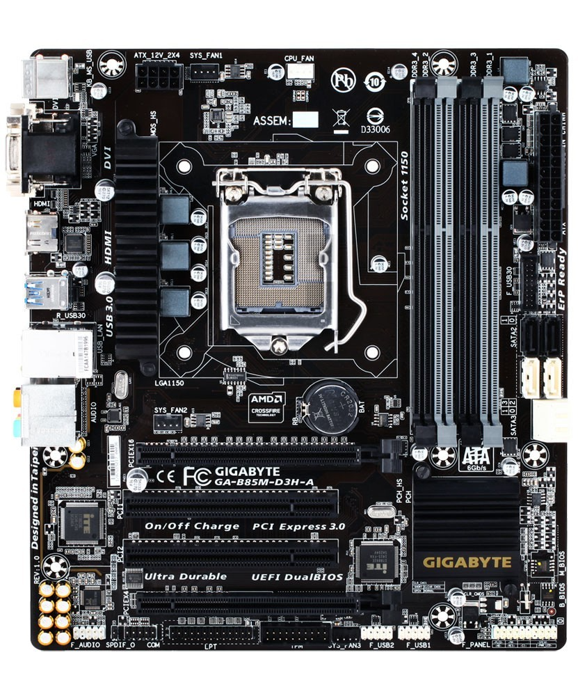 [AU] GIGABYTE GA-B85M-D3H-A Motherboard DDR3 microATX VGA DVI HDMI Intel B85