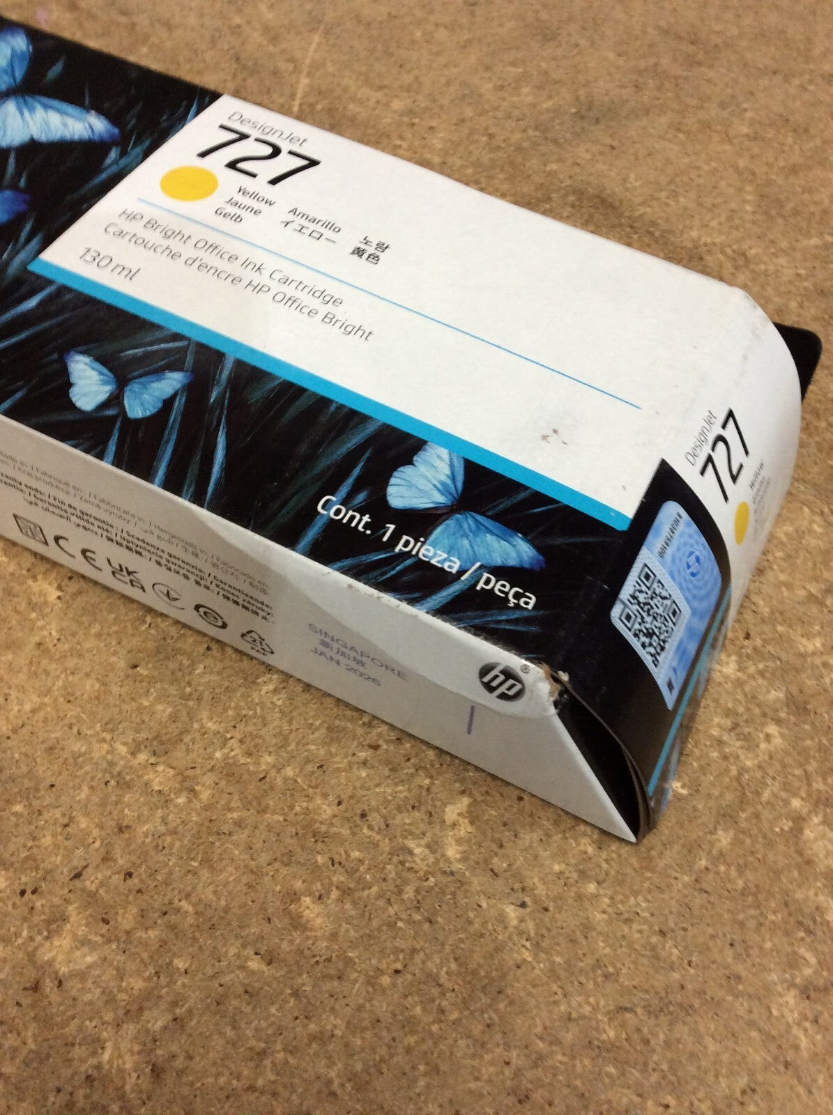 New HP Designjet 727 Yellow B3P21A Ink Cartridge For DESIGNJET T3500 T2500 T1500