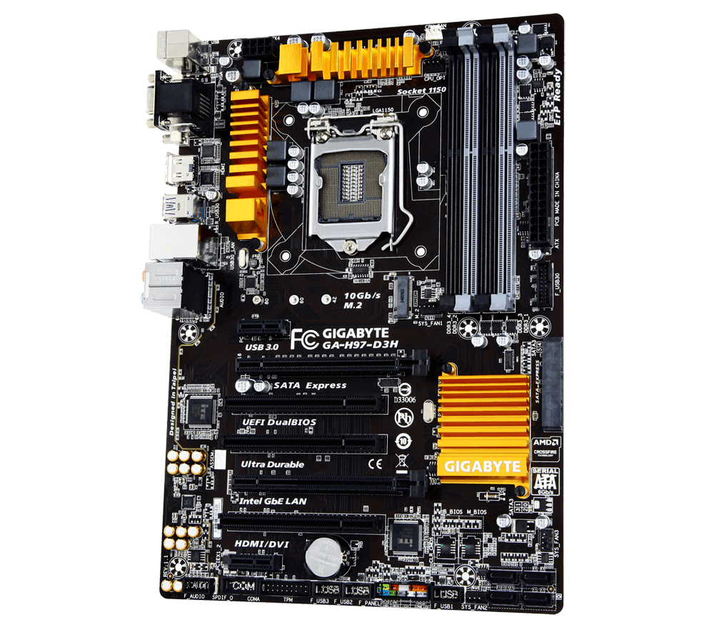 GIGABYTE GA-H97-D3H Motherboard ATX DDR3 LGA 1150 HDMI DVI VGA Intel H97 [AU]