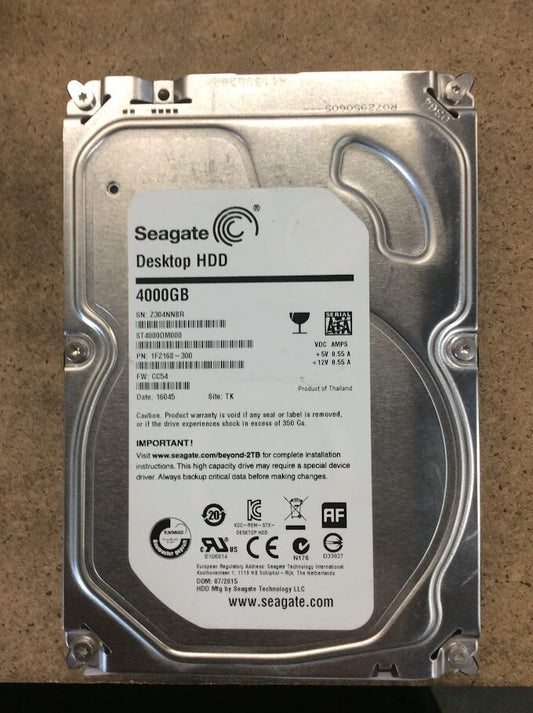 Seagate 4TB Desktop 3.5" HDD SATA ST4000DM000 Hard Disk Drive SIlver Au Seller