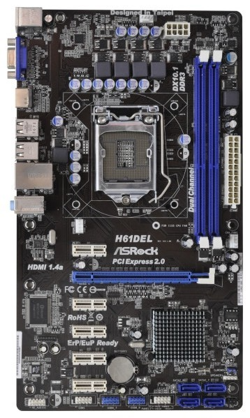 [AU Seller] Asrock H61DEL Motherboard DDR3 ATX LGA 1155 VGA HDMI Intel H61