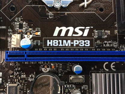 MSI H81M-P33 Motherboard microATX DDR3 LGA 1150 VGA DVI Intel H81 [AU Stock]