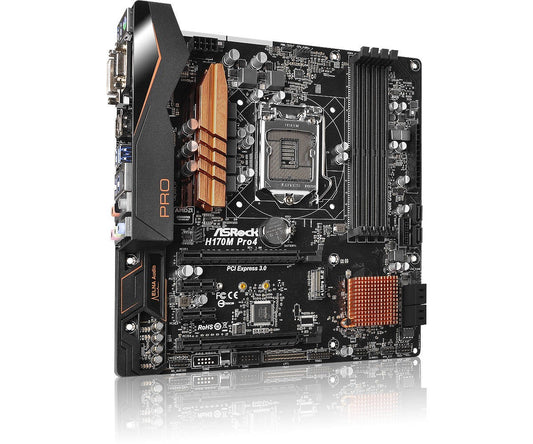 Asrock H170M Pro4 Motherboard mATX LGA 1151 VGA DVI HDMI Intel H170 Au Seller