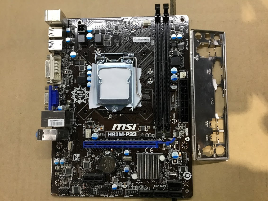 MSI H81M-P33 Motherboard mATX LGA 1150 DDR3 VGA DVI USB3.0 Intel H81 Tested