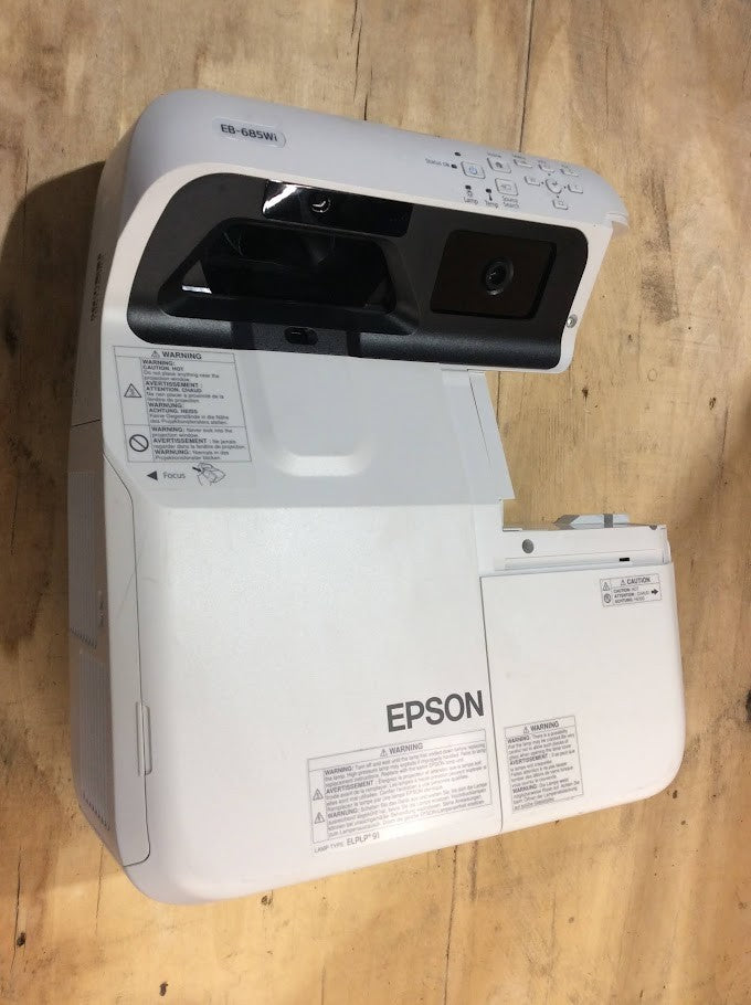 Epson EB-685Wi Ultra Short Throw Projector - Lamp Hours 1057h+Port Caver Missing