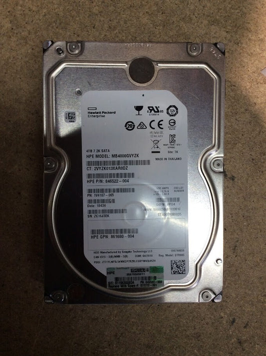 HPE 4TB Desktop 3.5" HDD 7.2K SATA MB4000GVYZK Hard Disk Drive Silver Au Seller
