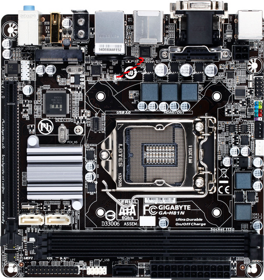 GIGABYTE GA-H81N Motherboard DDR3 mini ATX LGA 1150 VGA HDMI Intel H81 [AU]
