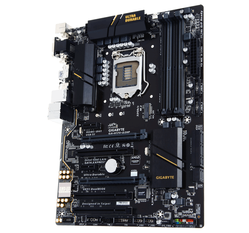 GIGABYTE GA-H170M-D3H Motherboard microATX DDR4 HDMI DVI VGA Intel H170 [AU]