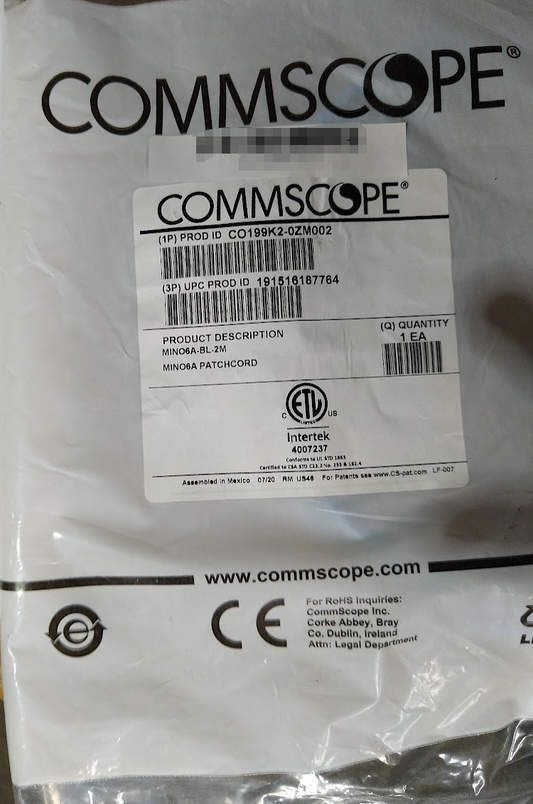 Brand New COMMSCOPE PRODUCT DESCRIPTION MINO6A-BL-2M MINO6A PATCHCORD Black