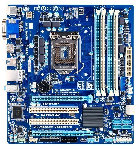 GIGABYTE GA-B75M-D3H Motherboard DDR3 microATX LGA 1155 VGA DVI HDMI Intel B75
