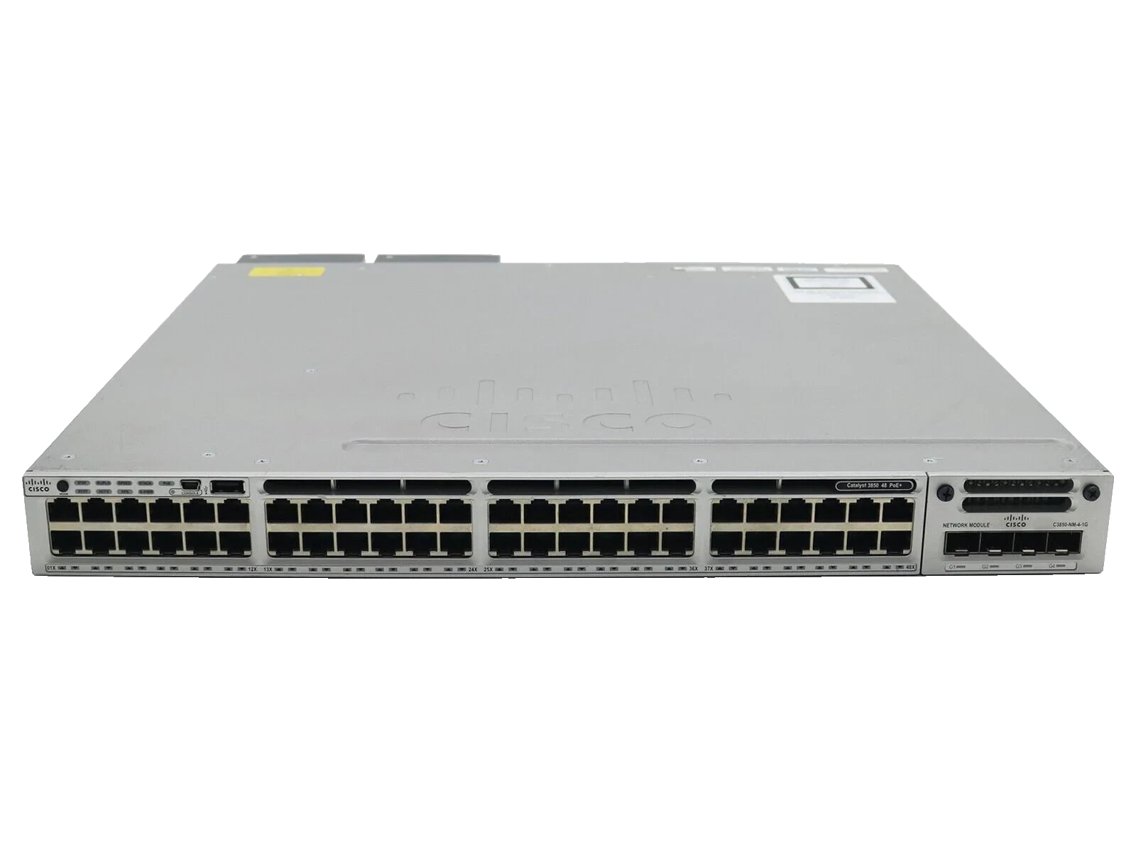 Cisco 48 Port Network Switch WS-C3850-48P-L + C3850-NM-4-10G 2*PSU + PoE Switch
