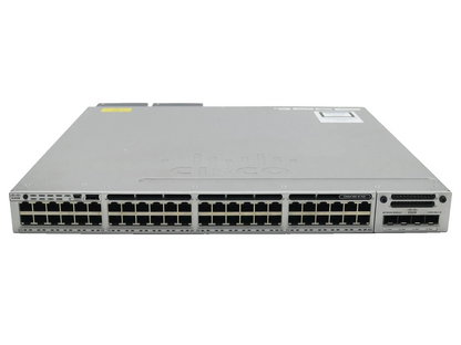 Cisco 48 Port Network Switch WS-C3850-48P-L + C3850-NM-4-10G 2*PSU + PoE Switch