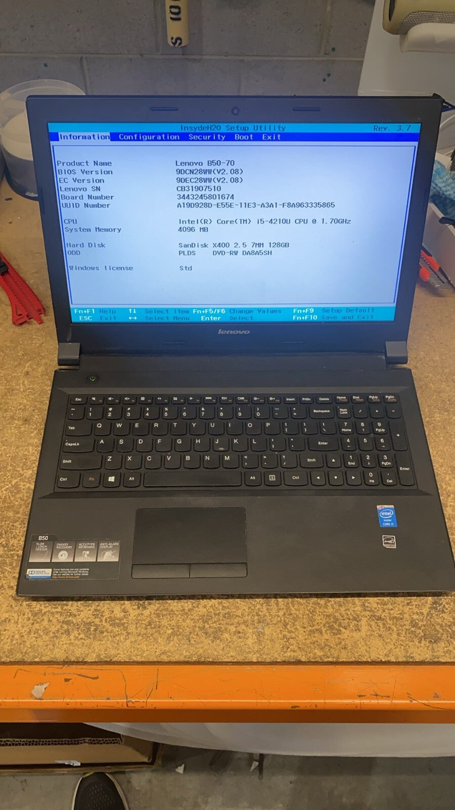 Lenovo b50-70 Laptop  i5-4210U 4GBRAM 128GB SSD WIN10 HDMI C