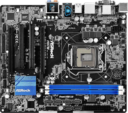 ASRock H97M Motherboard Micro ATX DDR3 LGA 1150 VGA DVI HDMI USB3.0 Intel H97