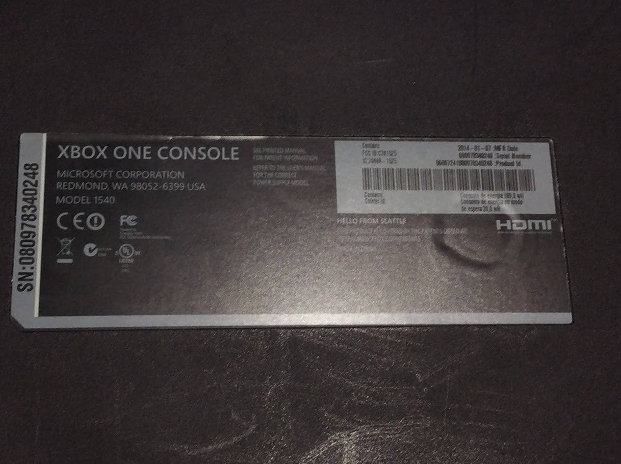 Microsoft Xbox One 500GB Console 1540 + Controller 048-082 + Remote + Adapter
