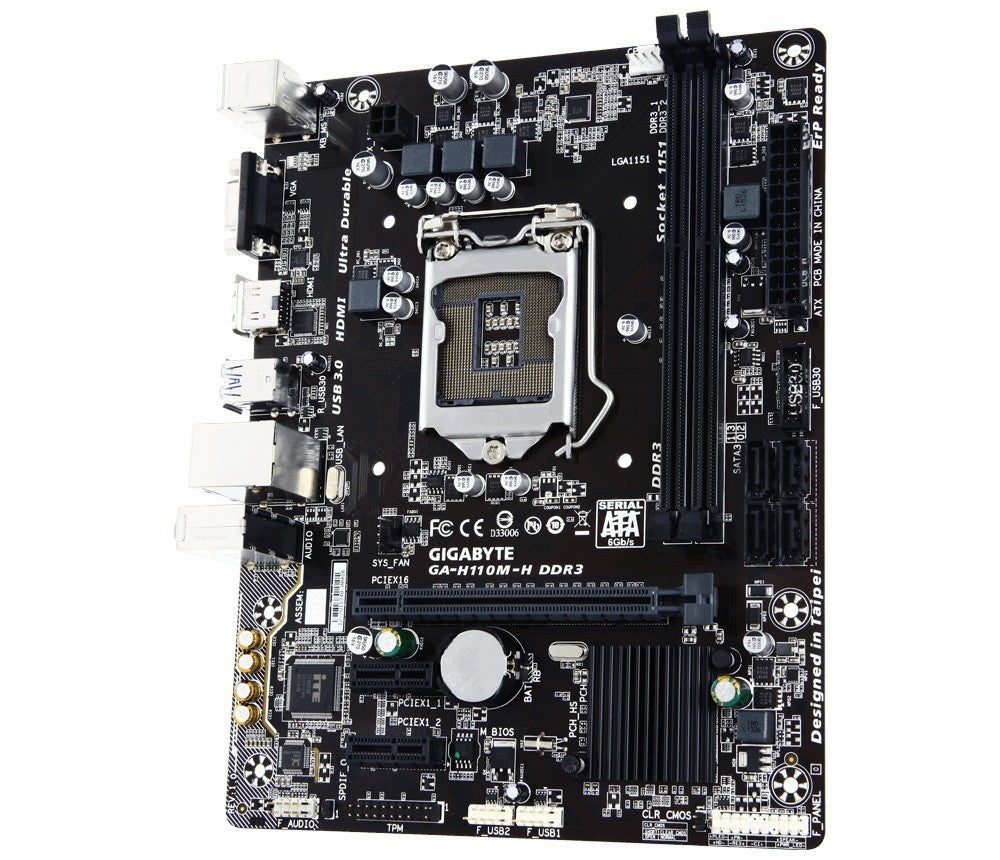 GIGABYTE GA-H110M-H Motherboard microATX LGA 1151 DDR3 DVI VGA HDMI Intel H110