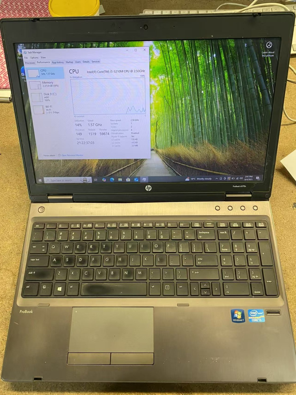HP ProBook 6570b Laptop 15.6'' i5-3210M 4GBRAM 320GB DP VGA Black Au Seller B