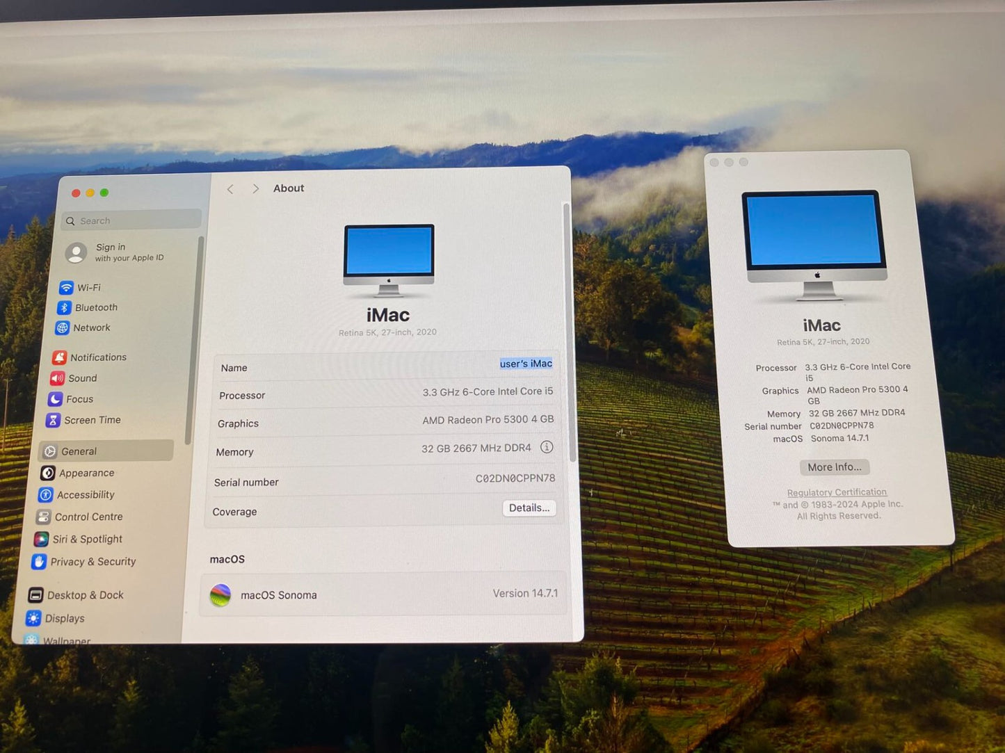 Apple 27'' iMac A2115 AIO i5-10600 32GB+1TBSSD Silver EMC3442 5K