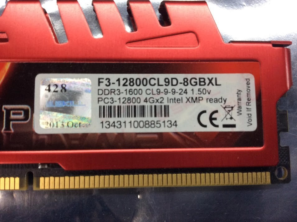 G.SKILL RipjawsX F3-12800CL9D-8GBXL DDR3-1600 Desktop Memory KIT OF 2 [AU]