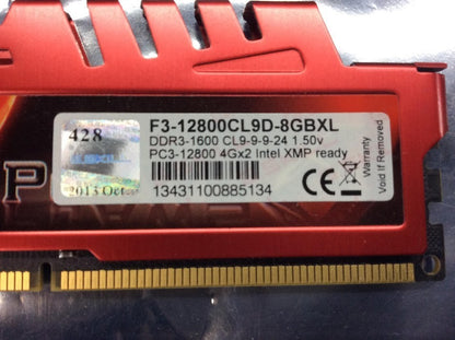 G.SKILL RipjawsX F3-12800CL9D-8GBXL DDR3-1600 Desktop Memory KIT OF 2 [AU]