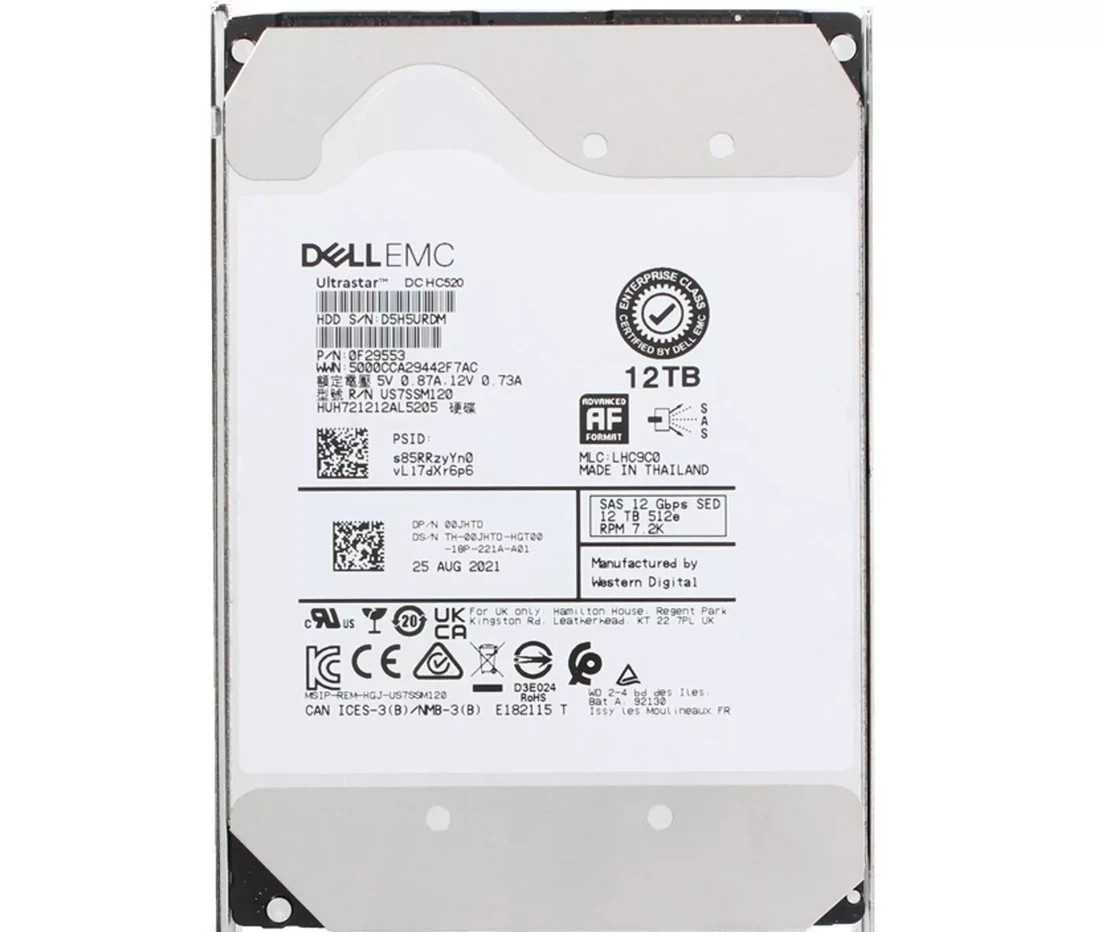 [AU]Dell EMC HGST US7SSM120 3.5" 12TB 521e 7200RPM SAS 12/Gbs Hard Disk Drive